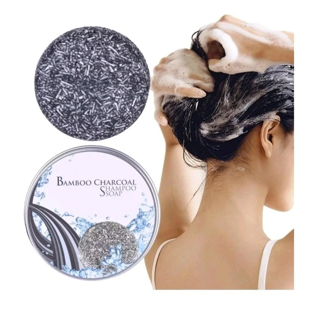2 Pack Unisex Grey Coverage Bar Shampoo Hair‎ Darkening Black Soap for Grey Hair